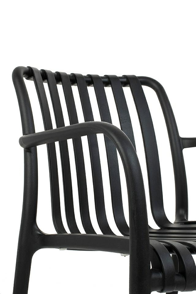 Set de 6 Scaune Strips Arm 56x60x80 cm, Polipropilenă Negru - Modesto Design [5]