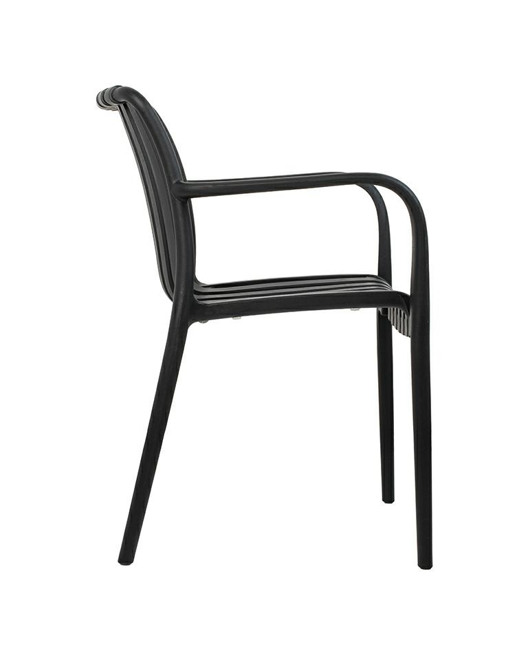 Scaun Strips Arm 56x60x80 cm, Polipropilenă Negru - Modesto Design [2]