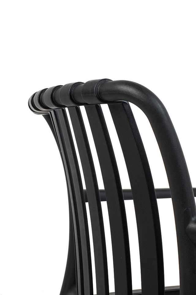 Scaun Strips Arm 56x60x80 cm, Polipropilenă Negru - Modesto Design [3]
