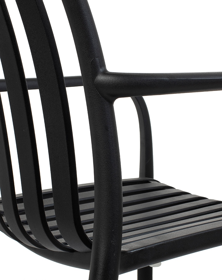 Scaun Strips Arm 56x60x80 cm, Polipropilenă Negru - Modesto Design [4]