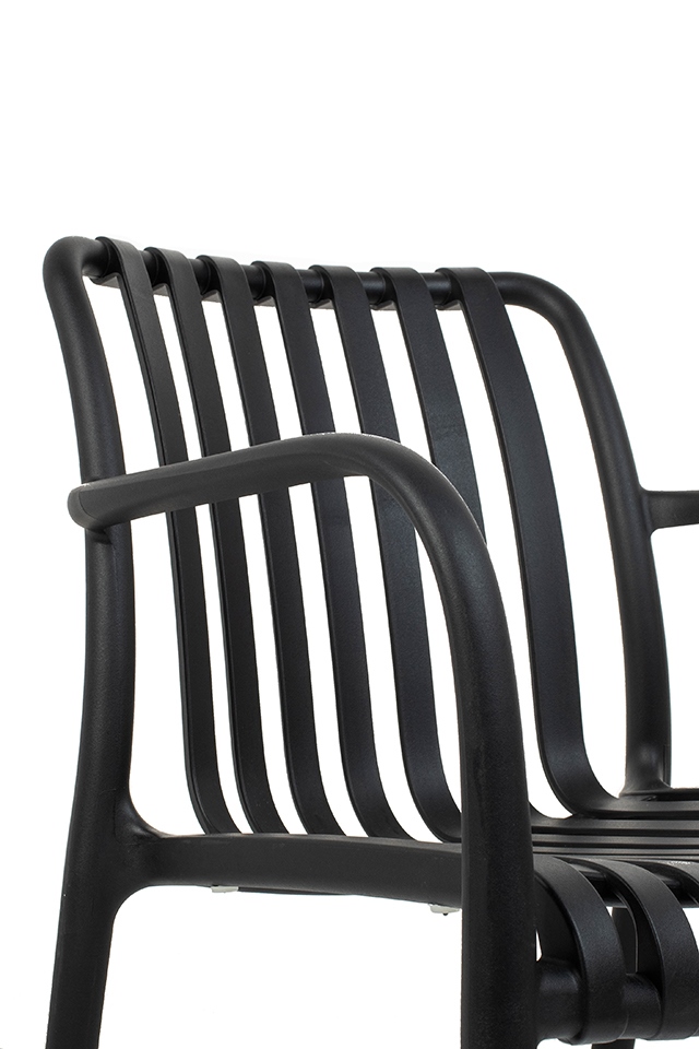 Scaun Strips Arm 56x60x80 cm, Polipropilenă Negru - Modesto Design [5]