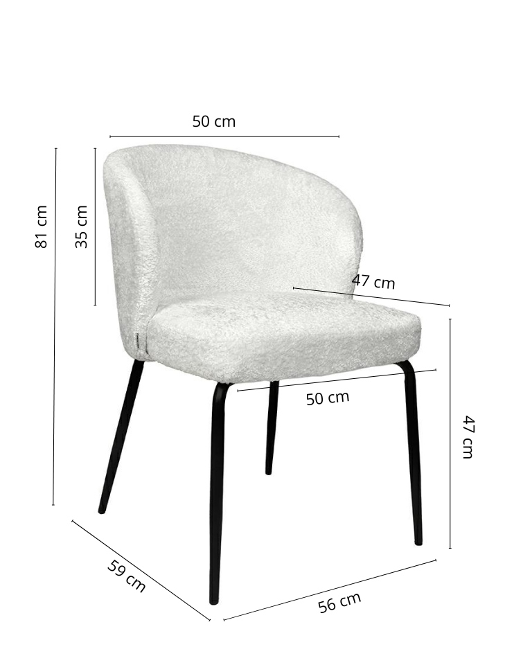 Scaun Greta 56x59x81 cm, Alb - King Home [14]