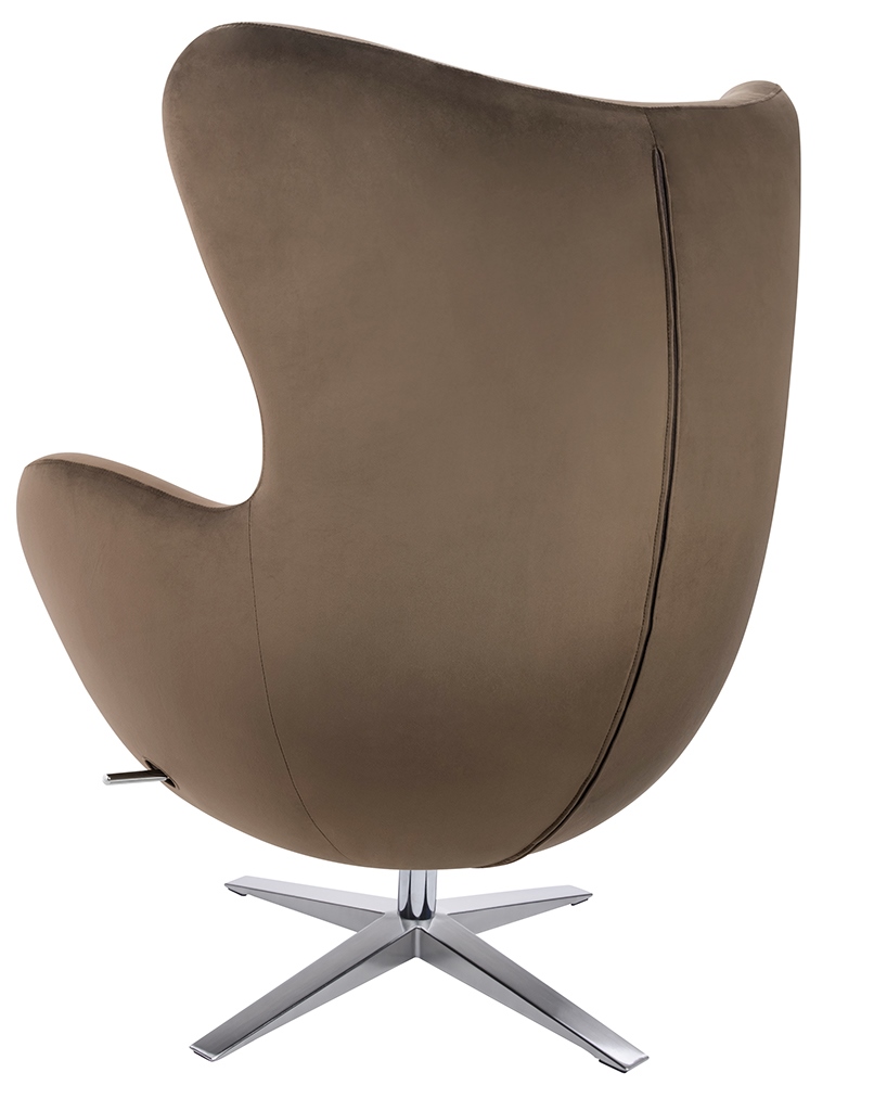 Fotoliu Egg Szeroki Velvet 80x70x110 cm, 100% Poliester și Metal Maro Închis Lustruit - King Home [5]