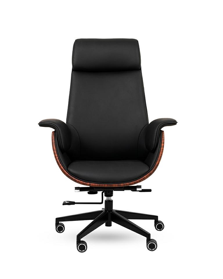Scaun de Birou Admiral, Piele Ecologică și Ecopiele Imitând Lemn Negru - King Home [6]