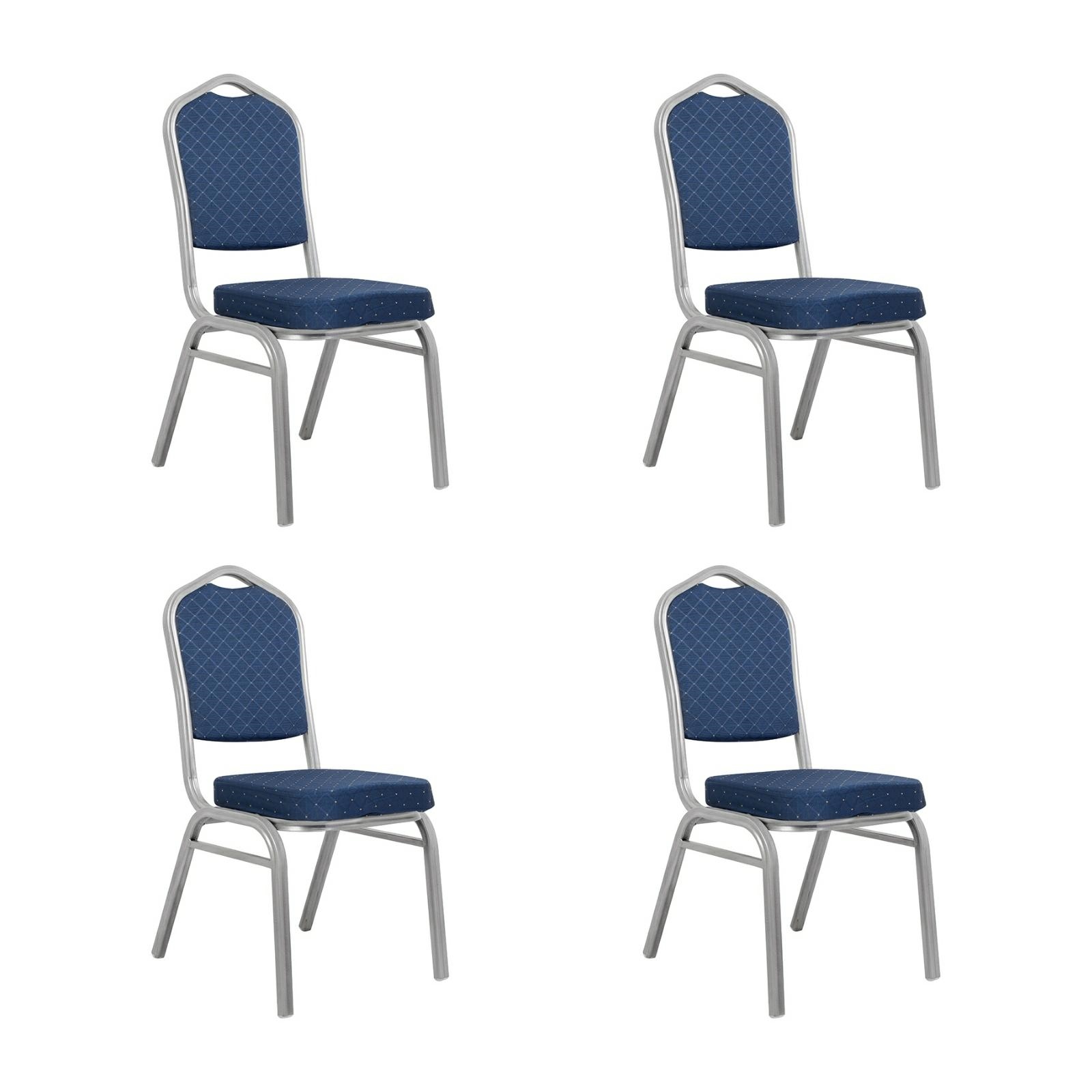 Produse - Set de 4 Scaune Ares 46x58x93,5 cm, Textilă Albastru - King Home