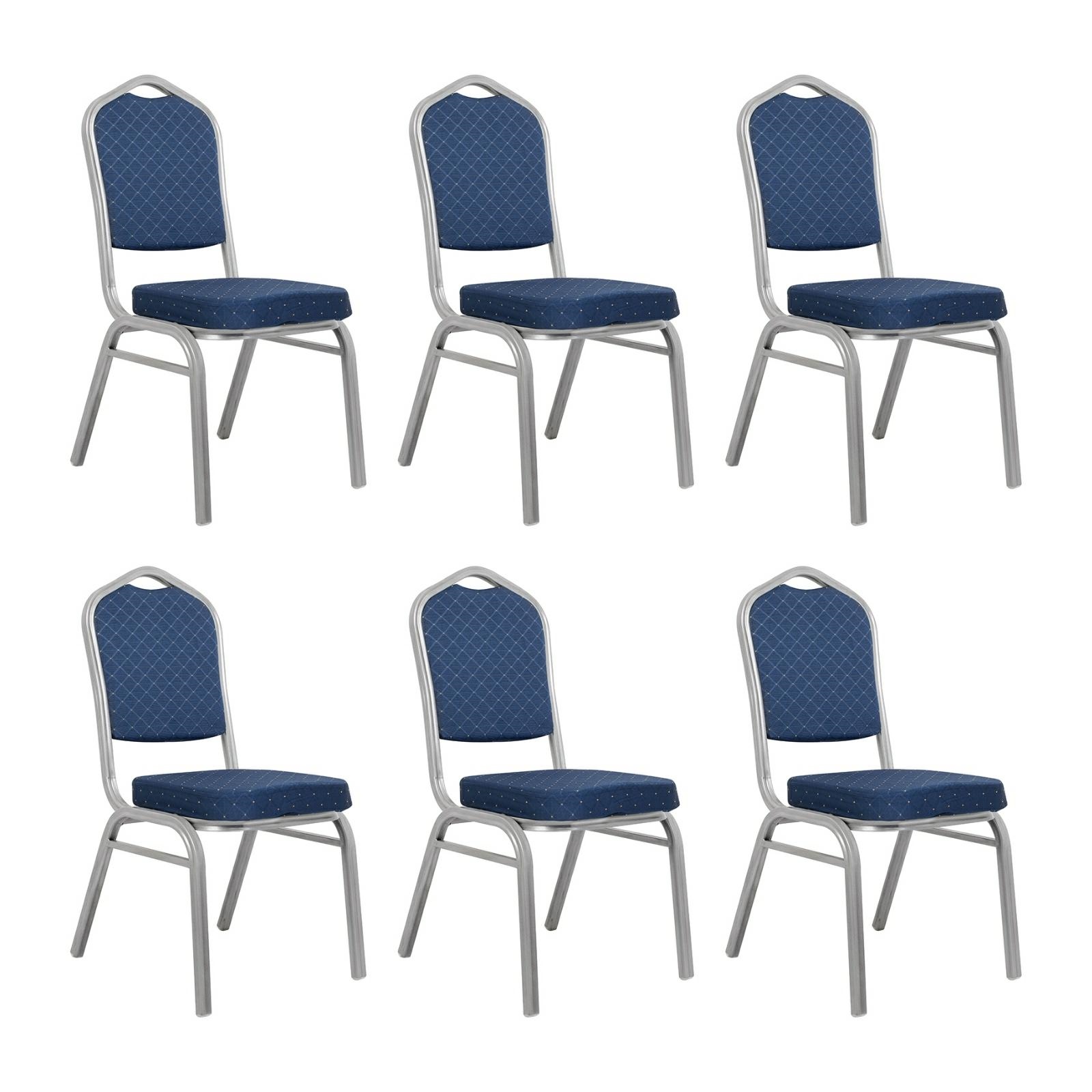 Produse - Set de 6 Scaune Ares 46x58x93,5 cm, Țesătură Bleumarin - King Home