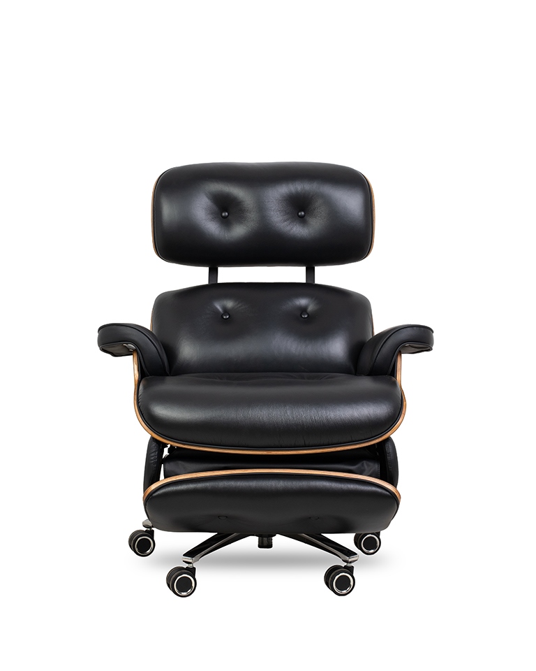 Scaun de Birou Lounge Automatic 88x86x110 cm, Piele Negru - King Home [2]
