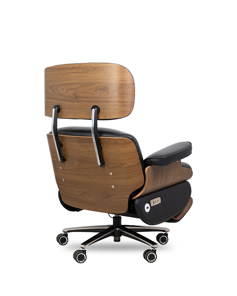 Scaun de Birou Lounge Automatic 88x86x110 cm, Piele Negru - King Home [3]