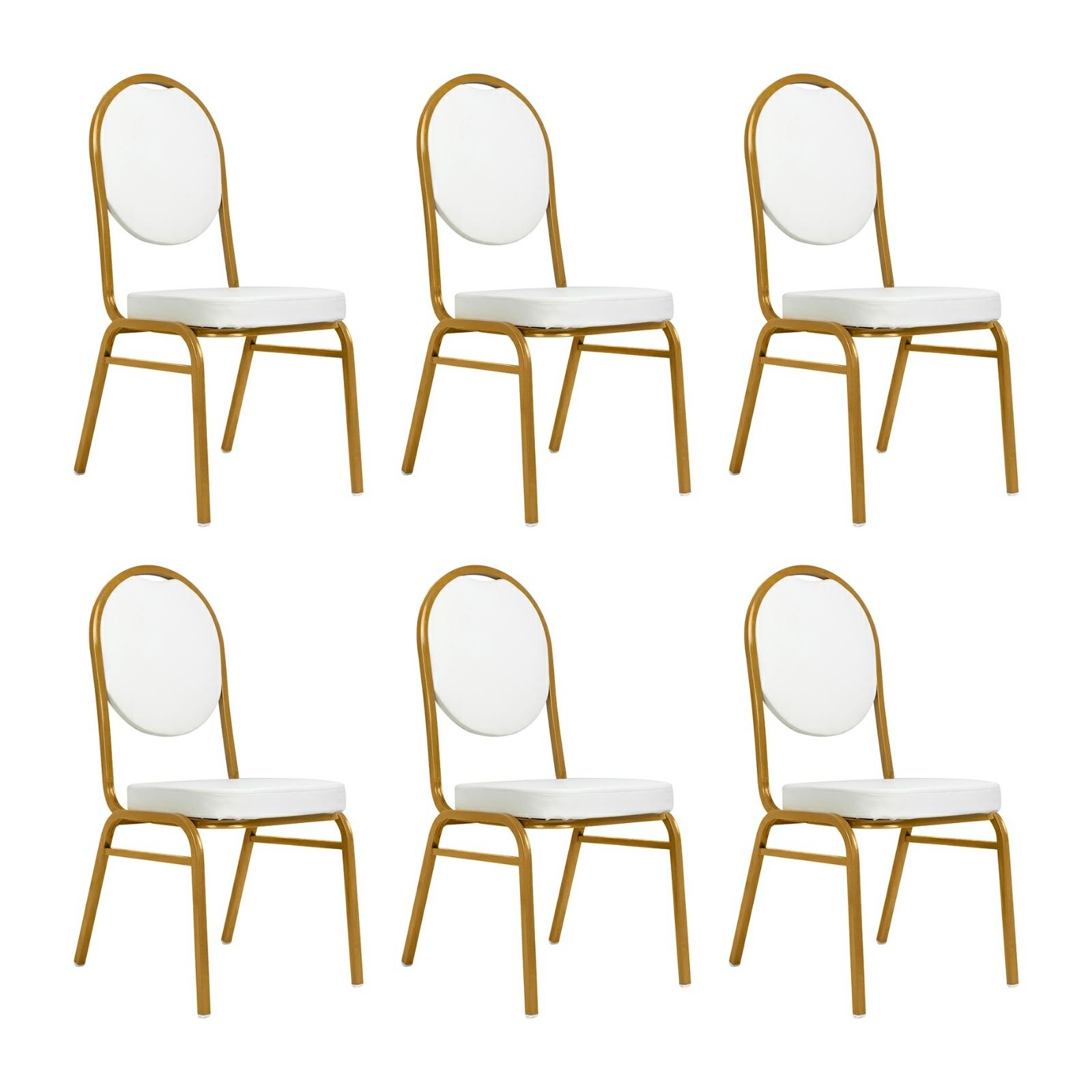 Produse - Set de 6 Scaune Hestia 44x56x93,5 cm, Alb - King Home