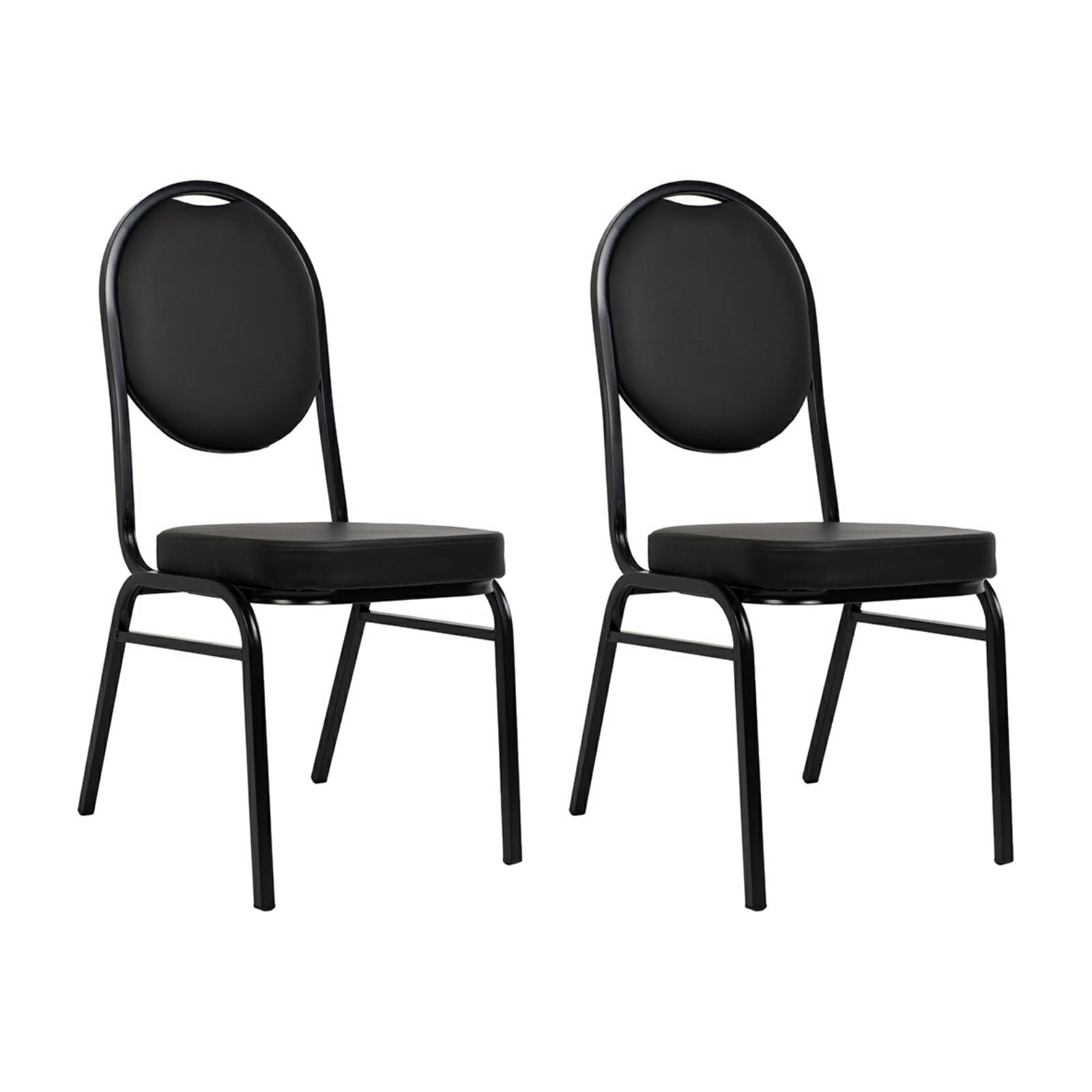 Produse - Set de 2 Scaune Hebe 44x56x93,5 cm, Piele Ecologică Negru - King Home