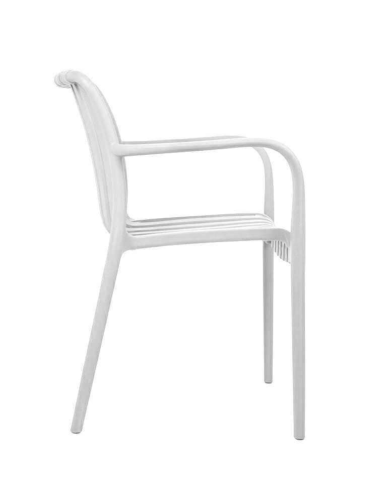 Scaun Strips Arm 56x60x80 cm, Polipropilenă Alb - Modesto Design [2]
