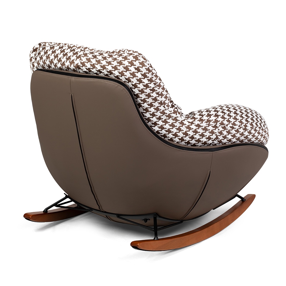 Fotoliu Fatty 90x100x90 cm, Piele Pu Maro Pepitka - King Home [3]