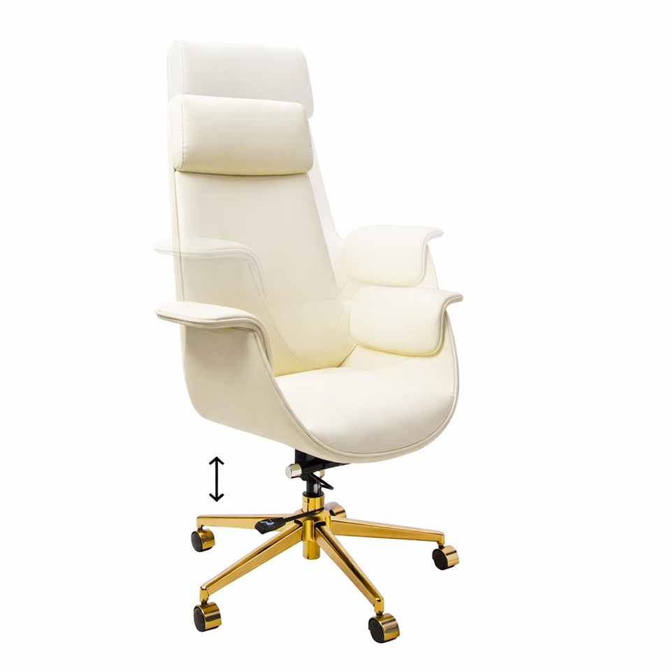 Scaun de Birou Admiral, Piele Ecologică Bej - King Home [2]