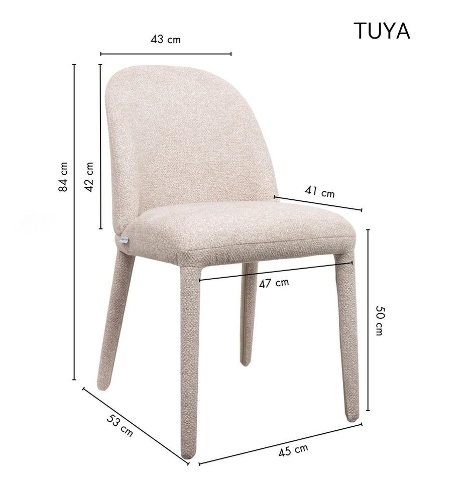 Scaun Tuya 45x53x84 cm, 100% Poliester Bej - King Home [13]