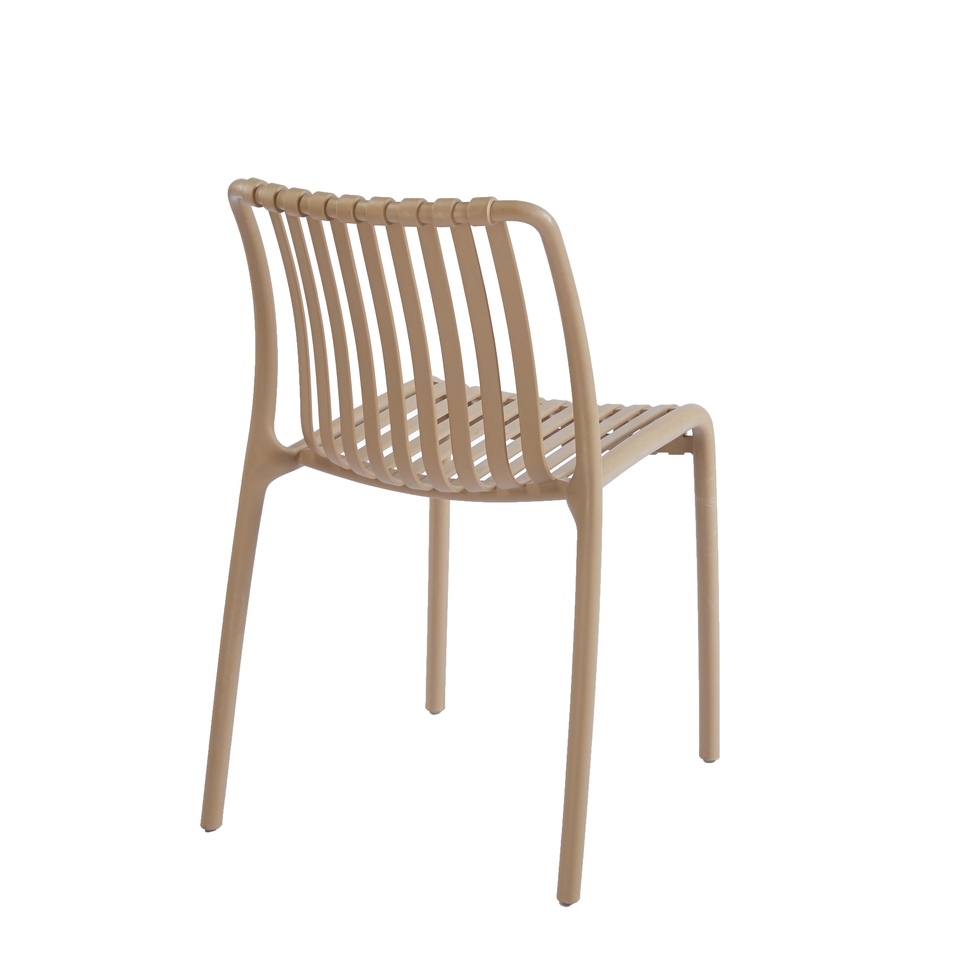 Set de 2 Scaune Strips UV 40x40x78 cm, Plastic Durabil Bej - King Home [5]