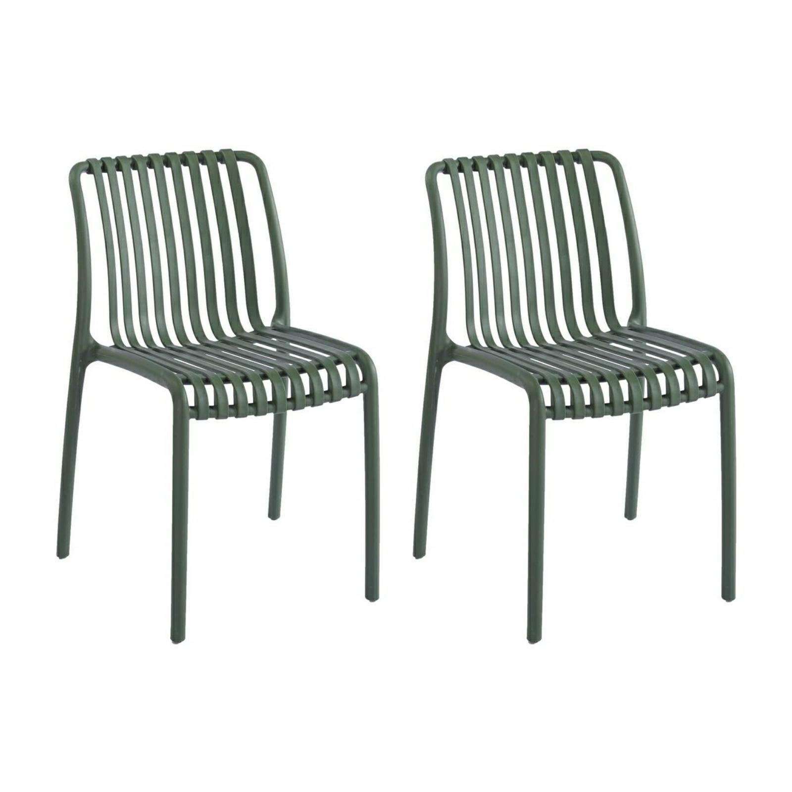 Scaune - Set de 2 Scaune Strips UV 40x40x78 cm, Plastic Verde - King Home