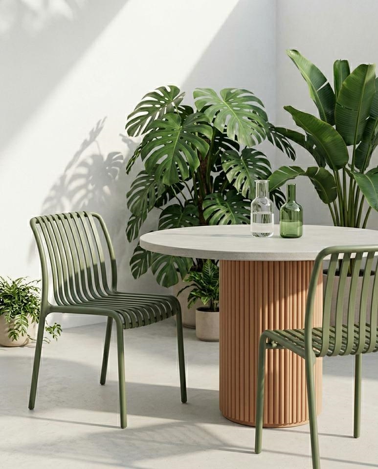 Set de 4 Scaune Strips UV 40x40x78 cm, Plastic Verde - King Home [8]