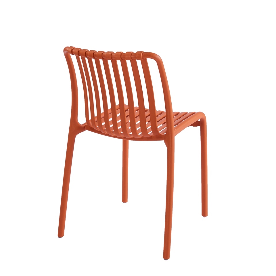 Set de 4 Scaune Strips UV 40x40x78 cm, Plastic Portocaliu - King Home [5]