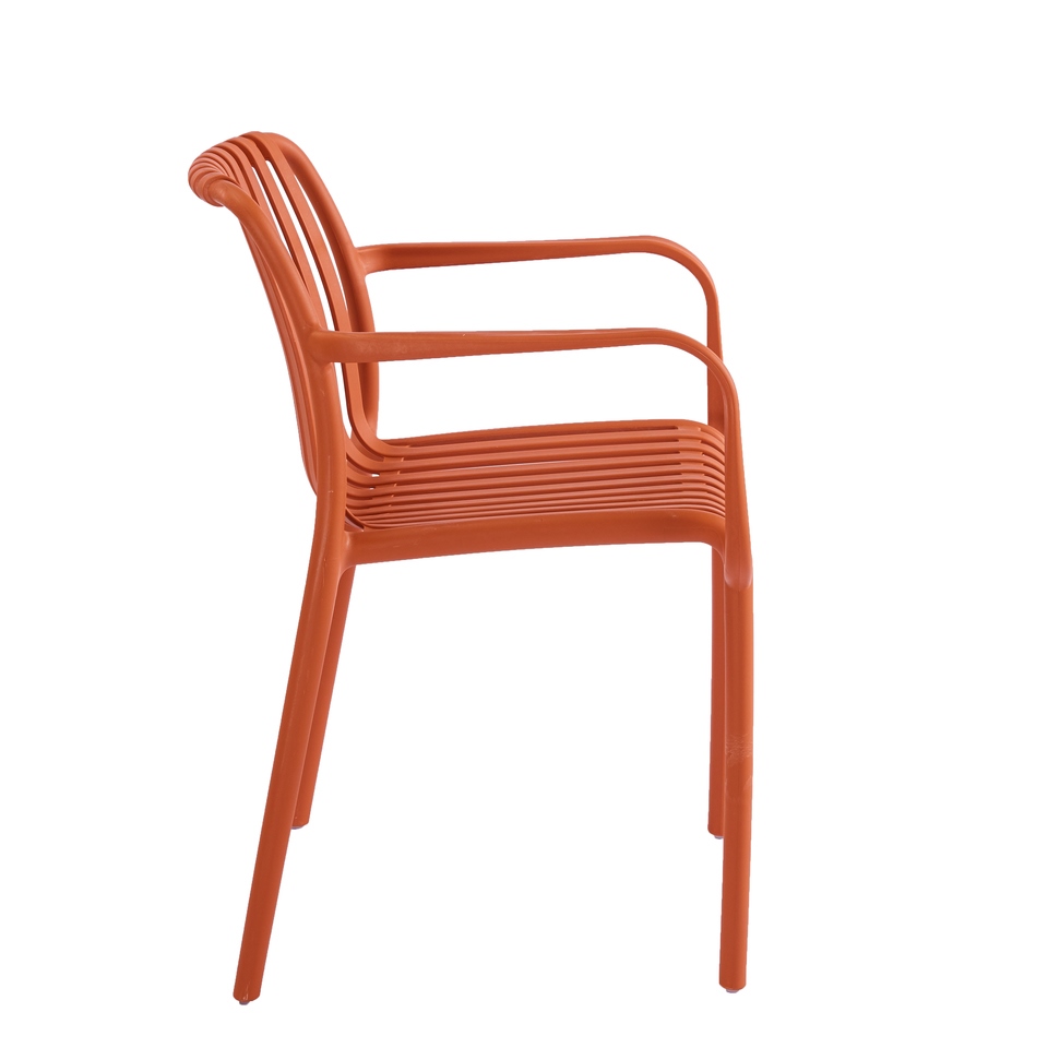 Scaun Strips Arm UV 40x40x78 cm, Plastic Portocaliu - King Home [2]