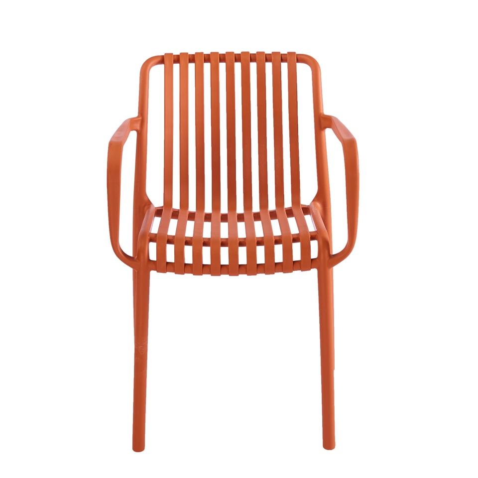 Scaun Strips Arm UV 40x40x78 cm, Plastic Portocaliu - King Home [3]