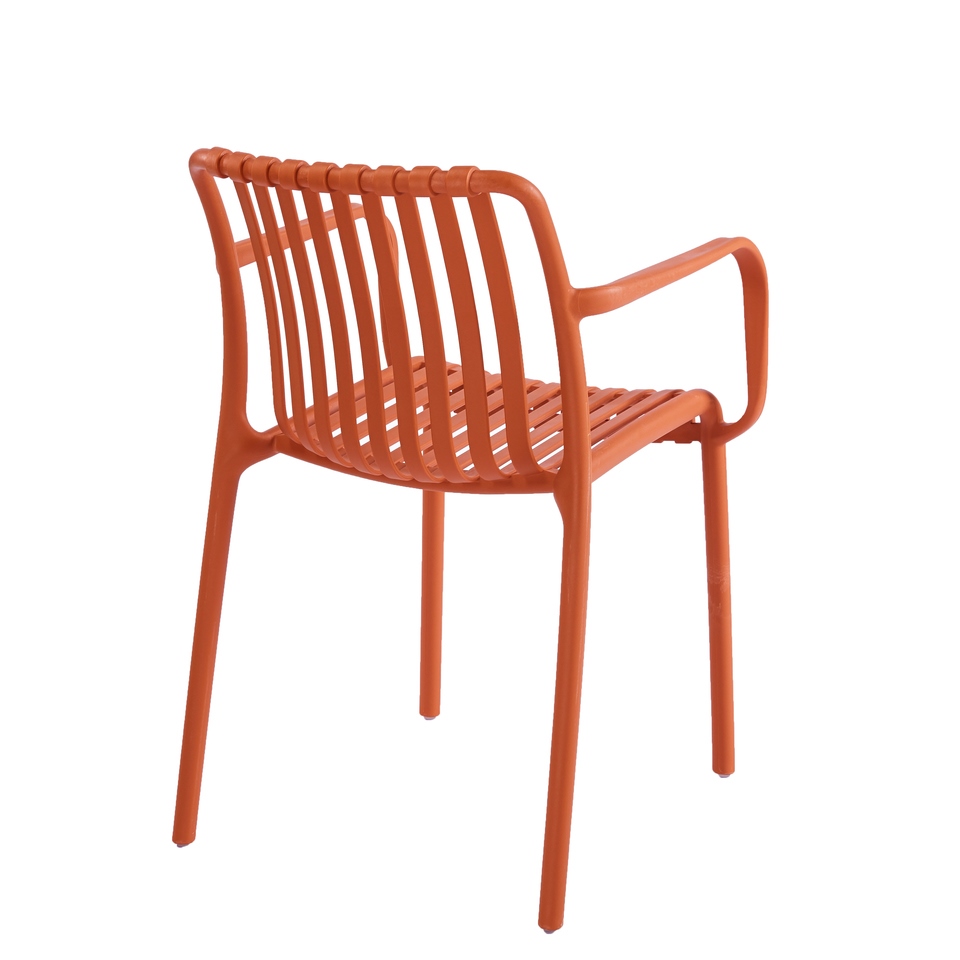 Scaun Strips Arm UV 40x40x78 cm, Plastic Portocaliu - King Home [5]
