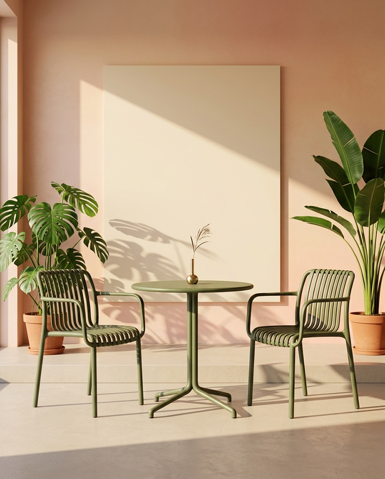 Scaun Strips Arm UV 40x40x78 cm, Plastic Verde - King Home [8]