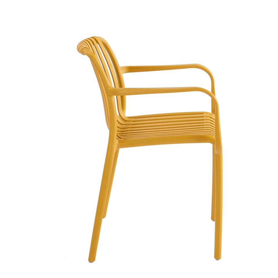 Scaun Strips Arm UV 40x40x78 cm, Plastic Galben - King Home [2]