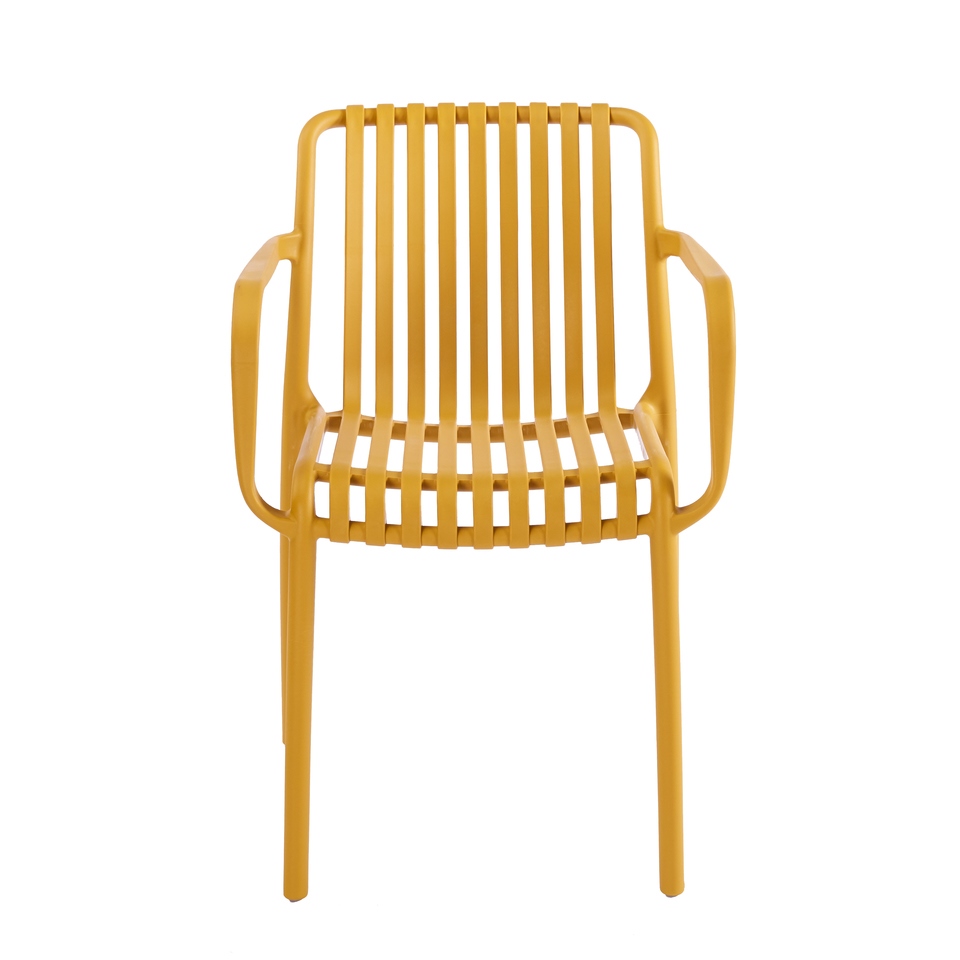 Scaun Strips Arm UV 40x40x78 cm, Plastic Galben - King Home [3]