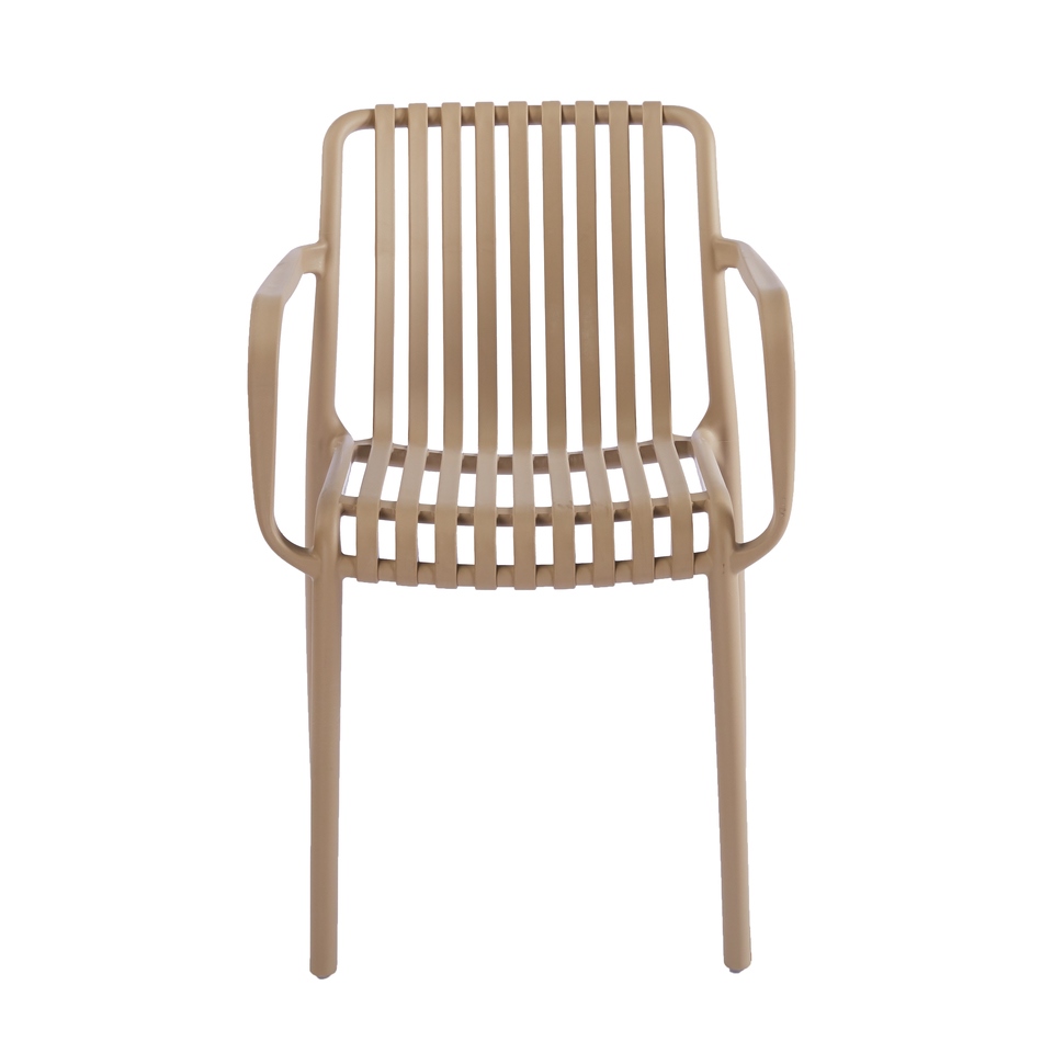 Scaun Strips Arm UV 40x40x78 cm, Plastic Bej - King Home [3]