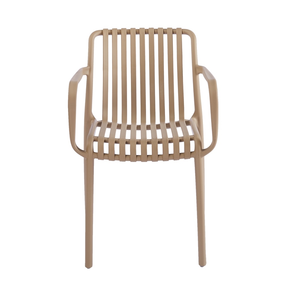 Set de 2 Scaune Strips Arm UV 40x40x78 cm, Plastic Bej - King Home [3]