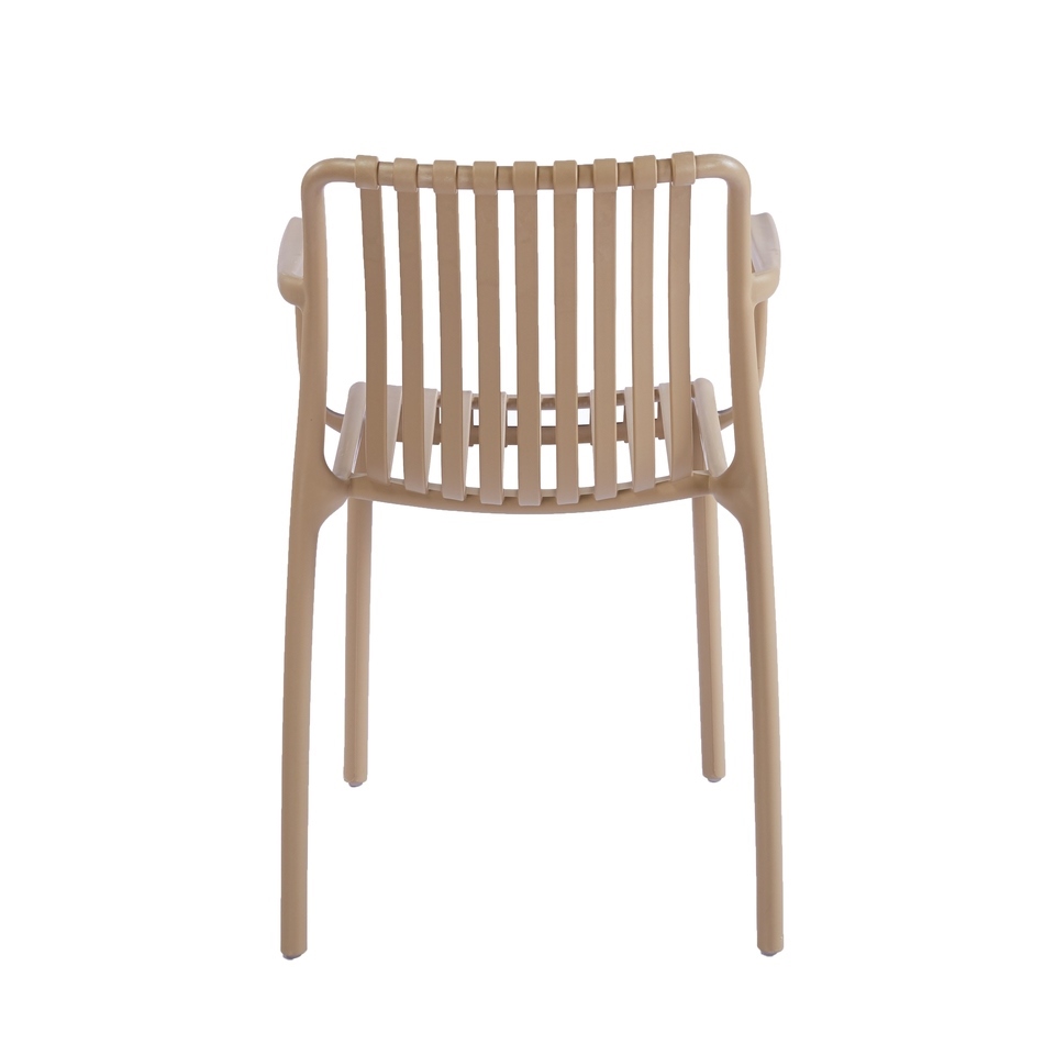 Set de 2 Scaune Strips Arm UV 40x40x78 cm, Plastic Bej - King Home [4]
