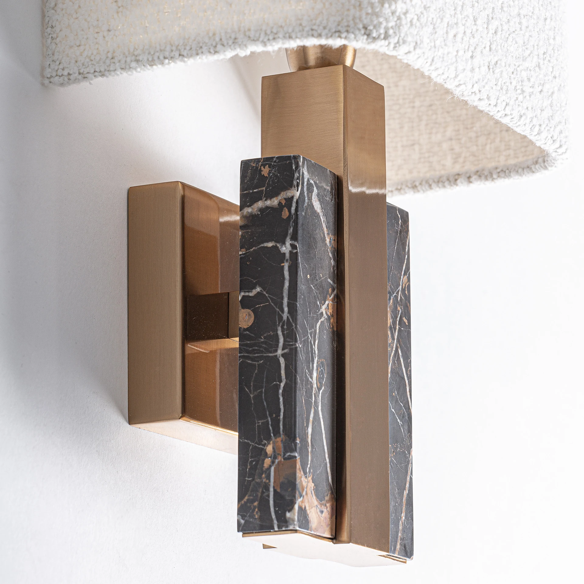 Aplica LED din Poliester, Otel si Marmura, Nuante Inchise, 24x14x34 cm, Stil Art Deco - VicalHome 36539 [8]