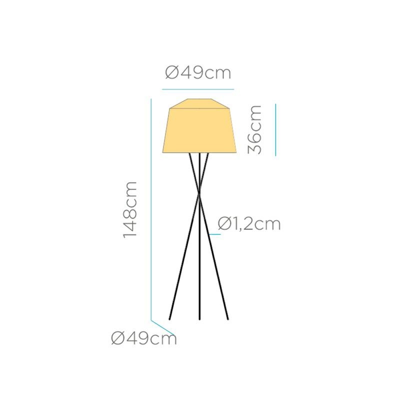 Lampă de Podea Amalfi 145 Battery 49x49x148 cm, Fibre Naturale Negru, Protecție IP54 - New Garden [5]