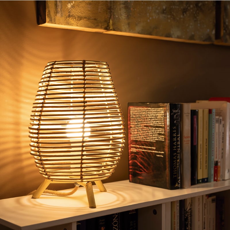 Lampa de Masă Bossa 30 In&Out 22,5x22,5x32,5 cm, Fibre Naturale, Protecție IP54 - New Garden [3]