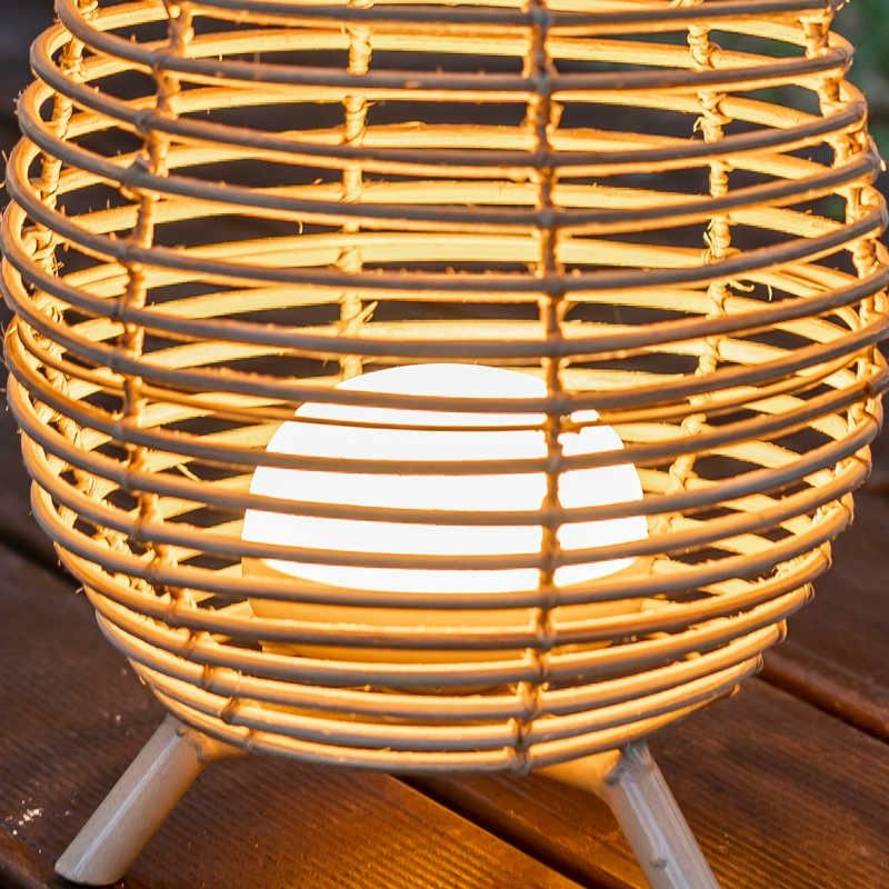 Lampa de Masă Bossa 30 In&Out 22,5x22,5x32,5 cm, Fibre Naturale, Protecție IP54 - New Garden [7]