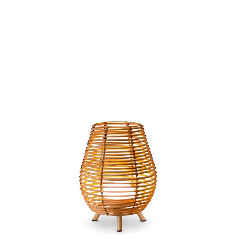 Produse - Lampa de Masă Bossa 30 In&Out 22,5x22,5x32,5 cm, Fibre Naturale, Protecție IP54 - New Garden