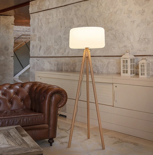 Produse - Lampă de Podea Chloe 43x43x140 cm, Lemn - New Garden