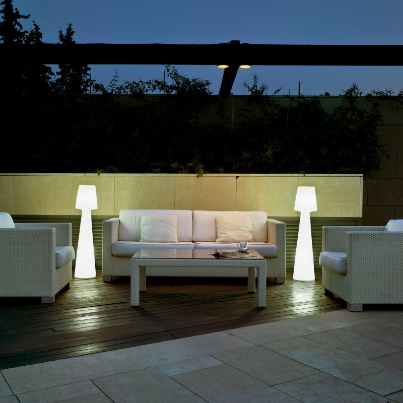 Lampă de Podea Lola 26,5x26,5x110 cm, Polietilenă Alb, Protecție IP54 - New Garden [3]