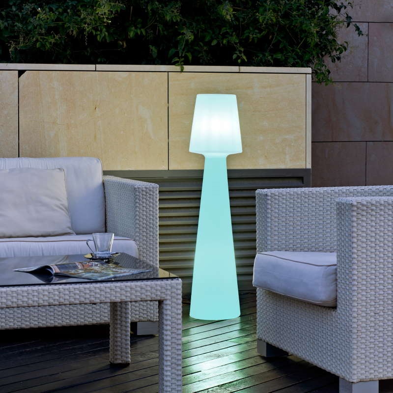Lampă de Podea Lola 26,5x26,5x110 cm, Polietilenă Alb, Protecție IP54 - New Garden [5]
