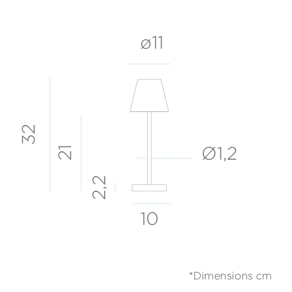 Lampa de Masă Lola Slim 30 11x11x32 cm, Metal și PP, Protecție IP44 - New Garden [3]
