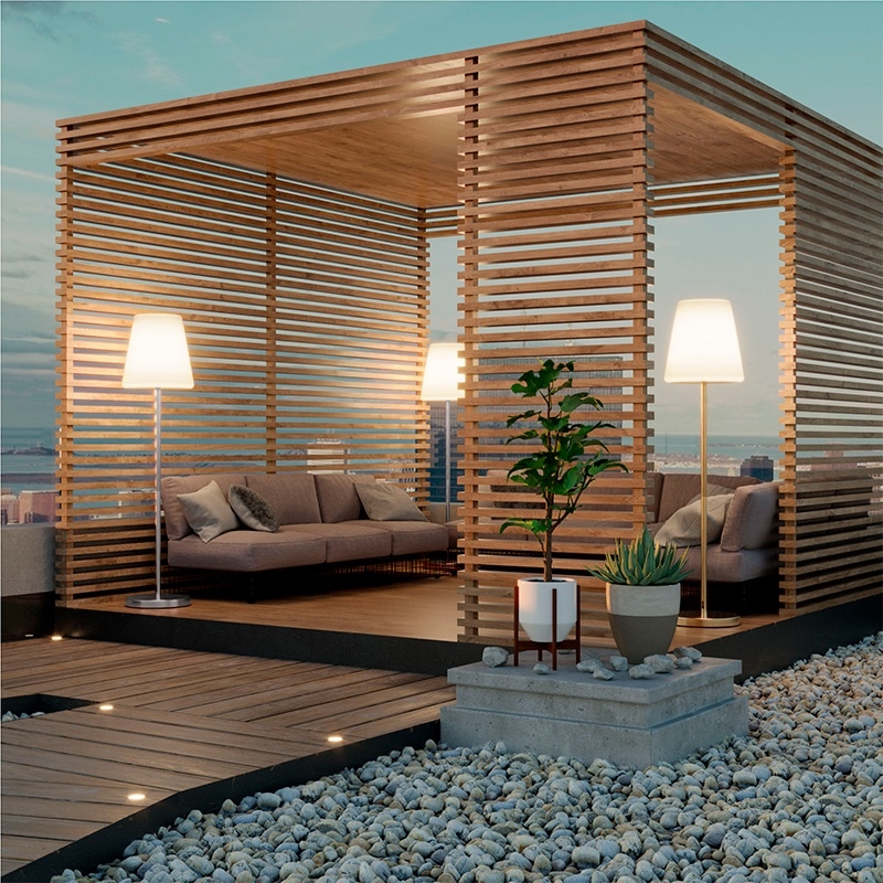 Lampă de Podea Lola Slim 180 44x44x177,2 cm, Brass, Protecție IP54 - New Garden [4]