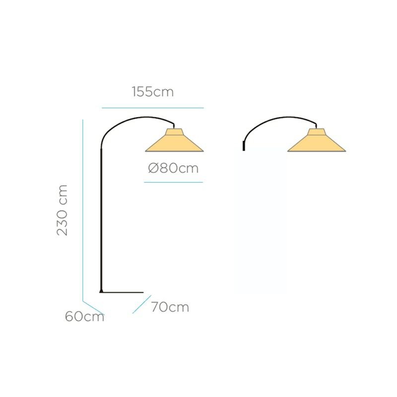Lampă de Podea Niza 80x155x230 cm, Metal Negru, Protecție IP54 - New Garden [5]