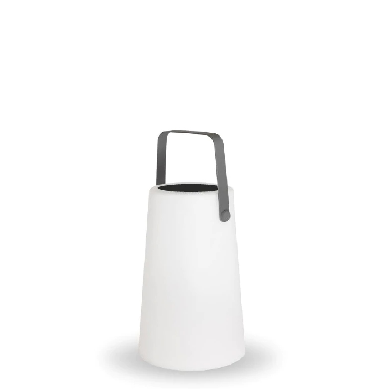 Produse - Lampă Portabilă Nomada 19x19x30 cm, Polietilenă Alb, Protecție IP65 - New Garden