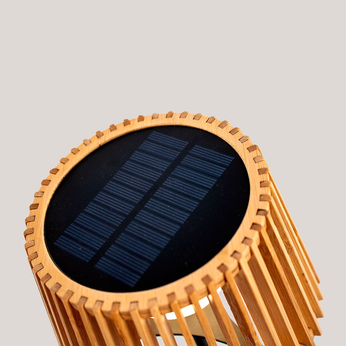 Lampă de Masă Okinawa Solar 16x16x36 cm, Bambus Natural, Protecție IP54 - New Garden [5]