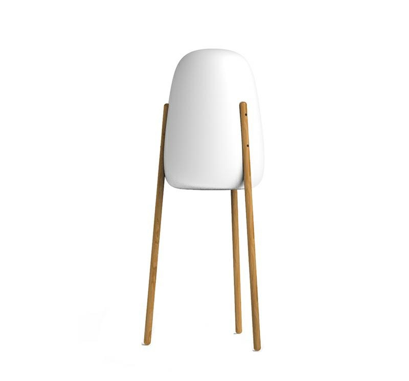 Produse - Lampă de Grădină Rocket 70,3x70,3x145 cm, Lemn și Polietilenă, Protecție IP65 - New Garden