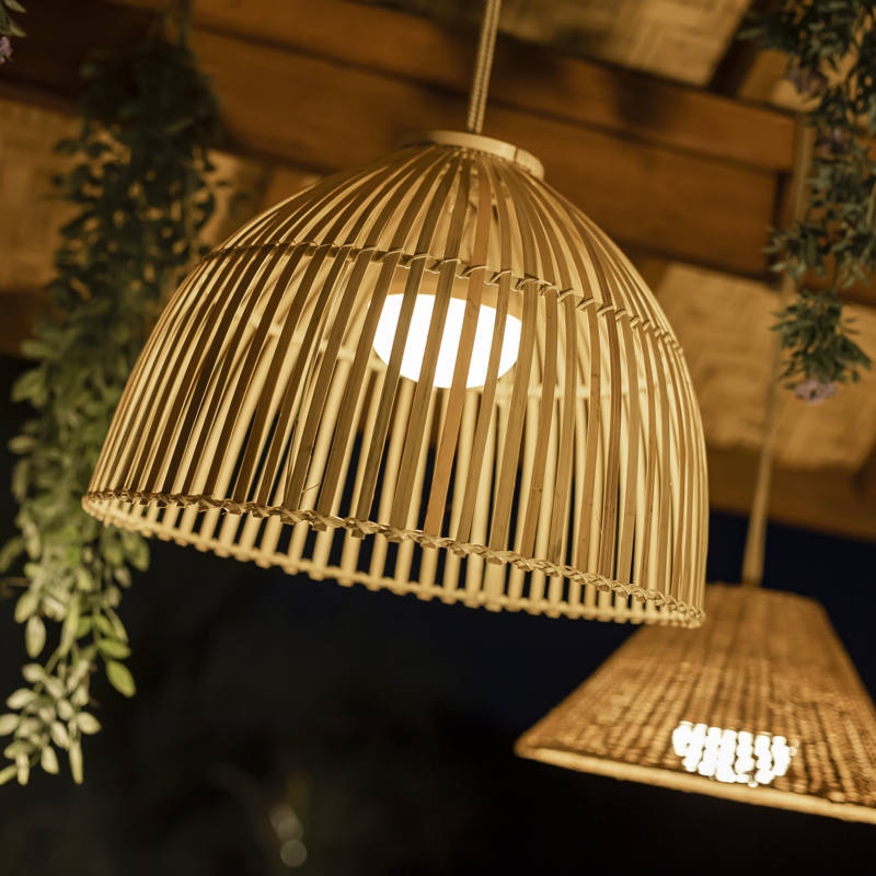 Lampă Suspendată Reona 30 Hang 43,5x43,5x30,5 cm, Fibre Naturale, Protecție IP54 - New Garden [2]