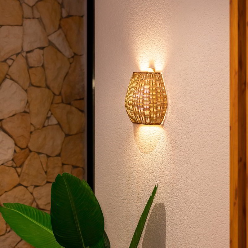Lampă de Perete Saona 25 Wall 21x11x23 cm, Fibre Naturale, Protecție IP54 - New Garden [4]