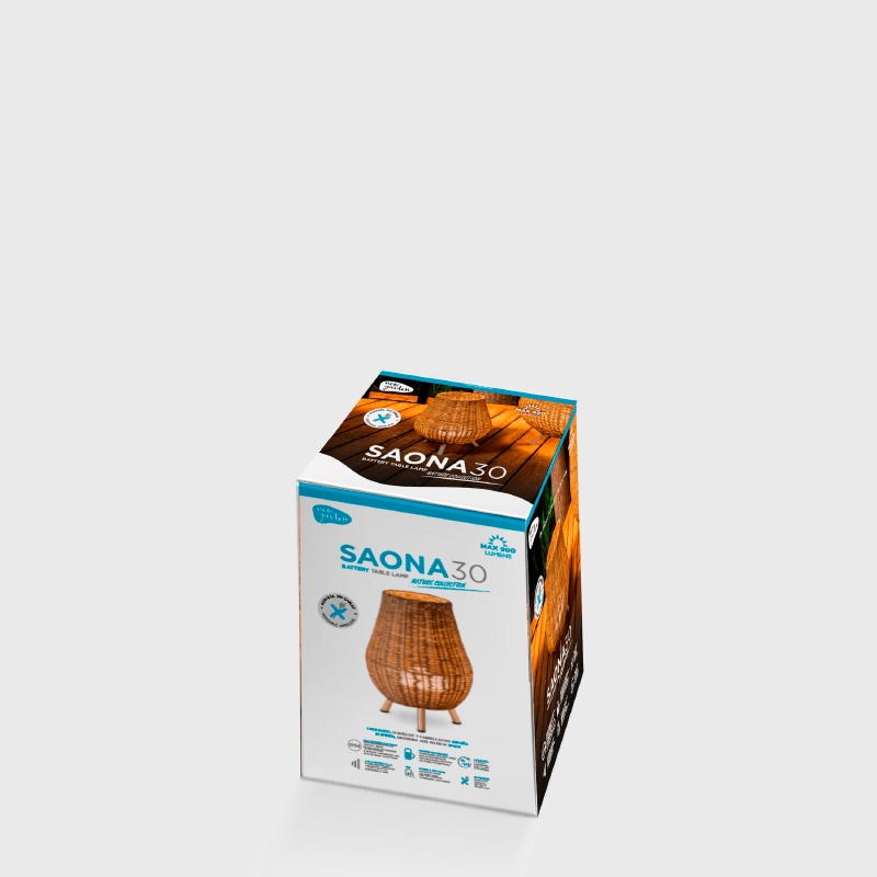 Lampă de Masă Saona 30 Indoor 22,5x22,5x32,5 cm, Fibre Naturale, Protecție IP20 - New Garden [4]