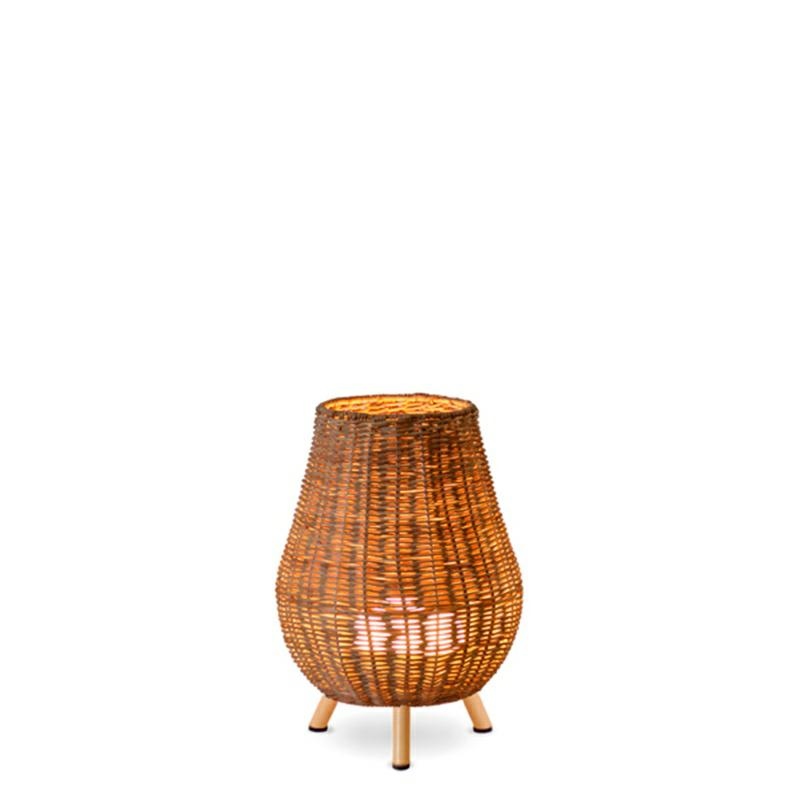 Produse - Lampa de Masă Saona 30 In&Out 22,5x22,5x32,5 cm, Fibre Naturale, Protecție IP54 - New Garden