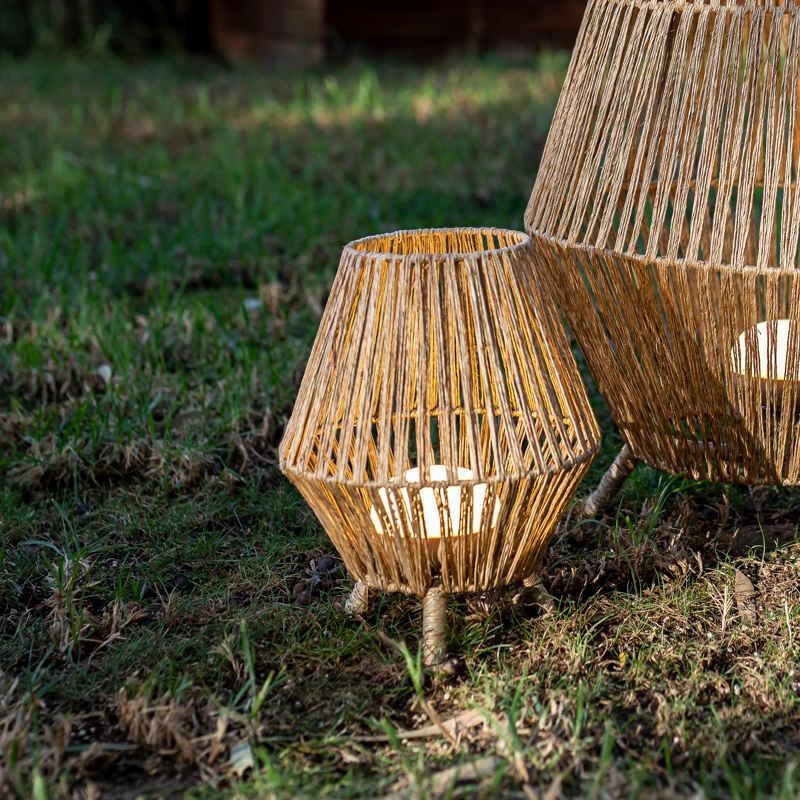 Lampă de Masă Sisine 30 In&Out 25,5x25,5x32,5 cm, Fibre Naturale, Protecție IP54 - New Garden [5]